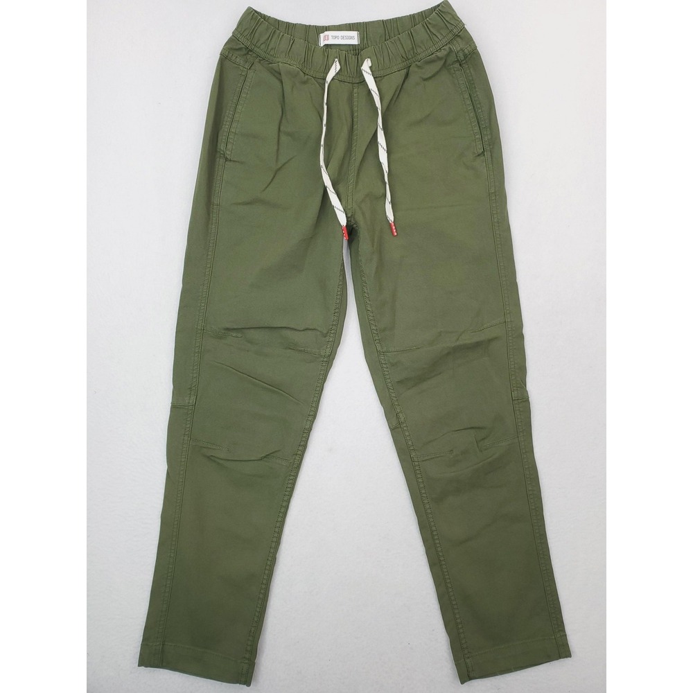 Topo Designs Pants Womens XS Green Chino Jogger Elastic Waist Stretch Casual